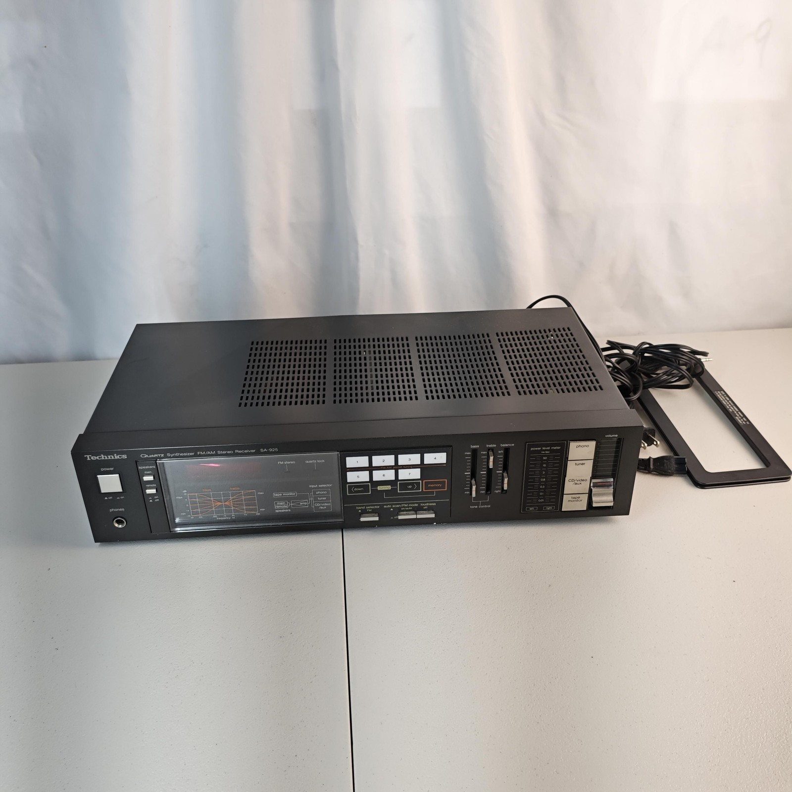 Vintage Technics SA-925 Quartz FM/AM Stereo Receiver Black Tested Phono AUX