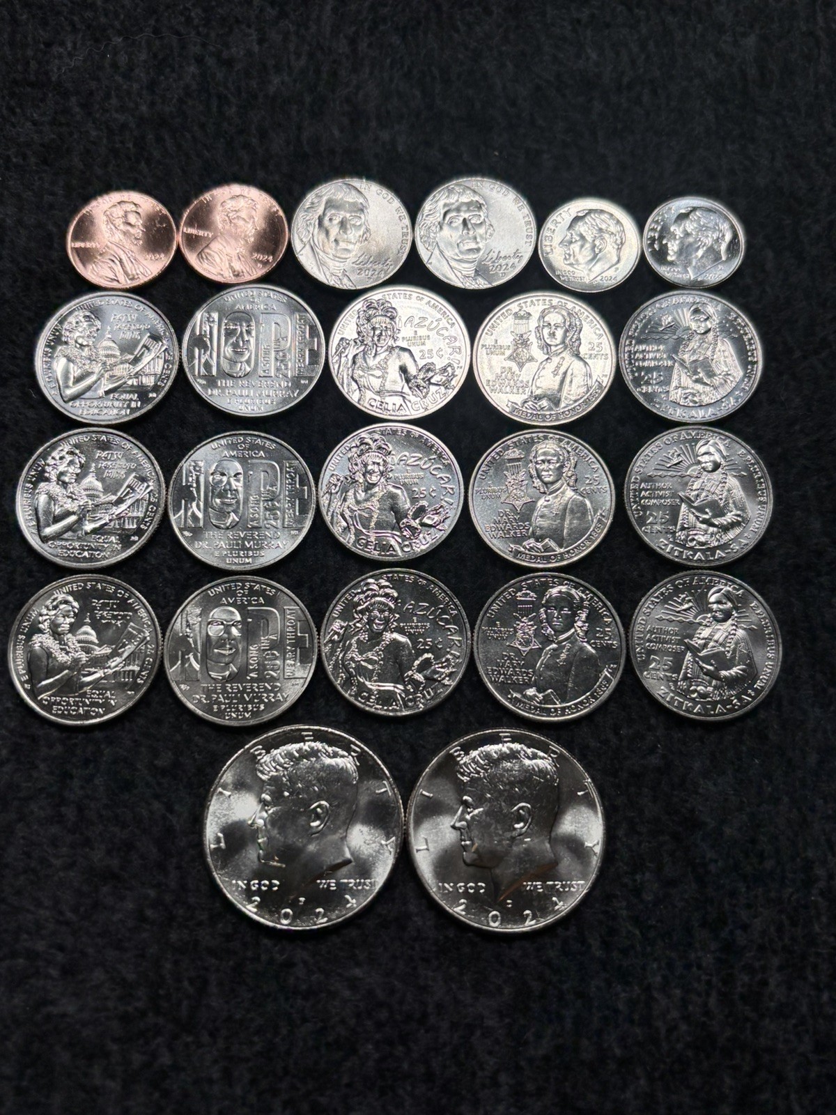 2024 BU P D S 23 coin year set! Cents, Nickels, Quarters & Half Dollars!