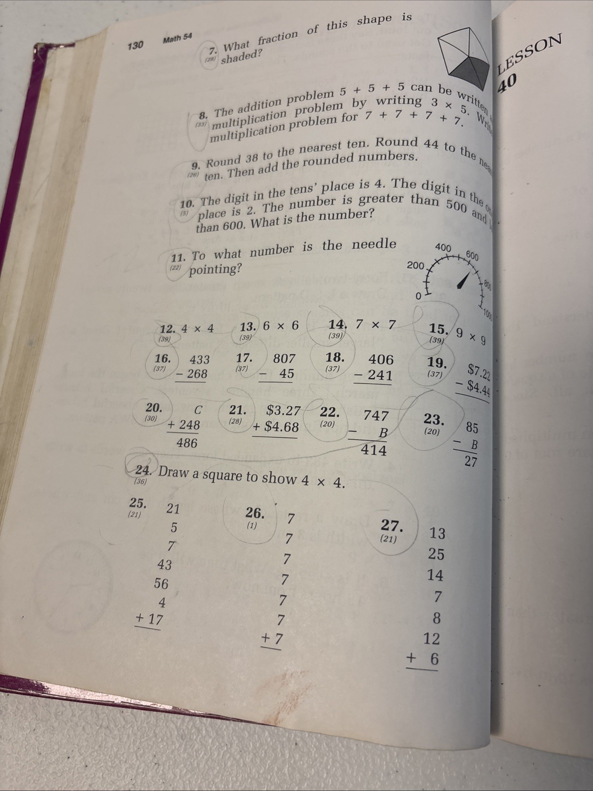 Saxon Math 54: An Incremental Development 2nd Edition Stephen Hake - Rough Shape