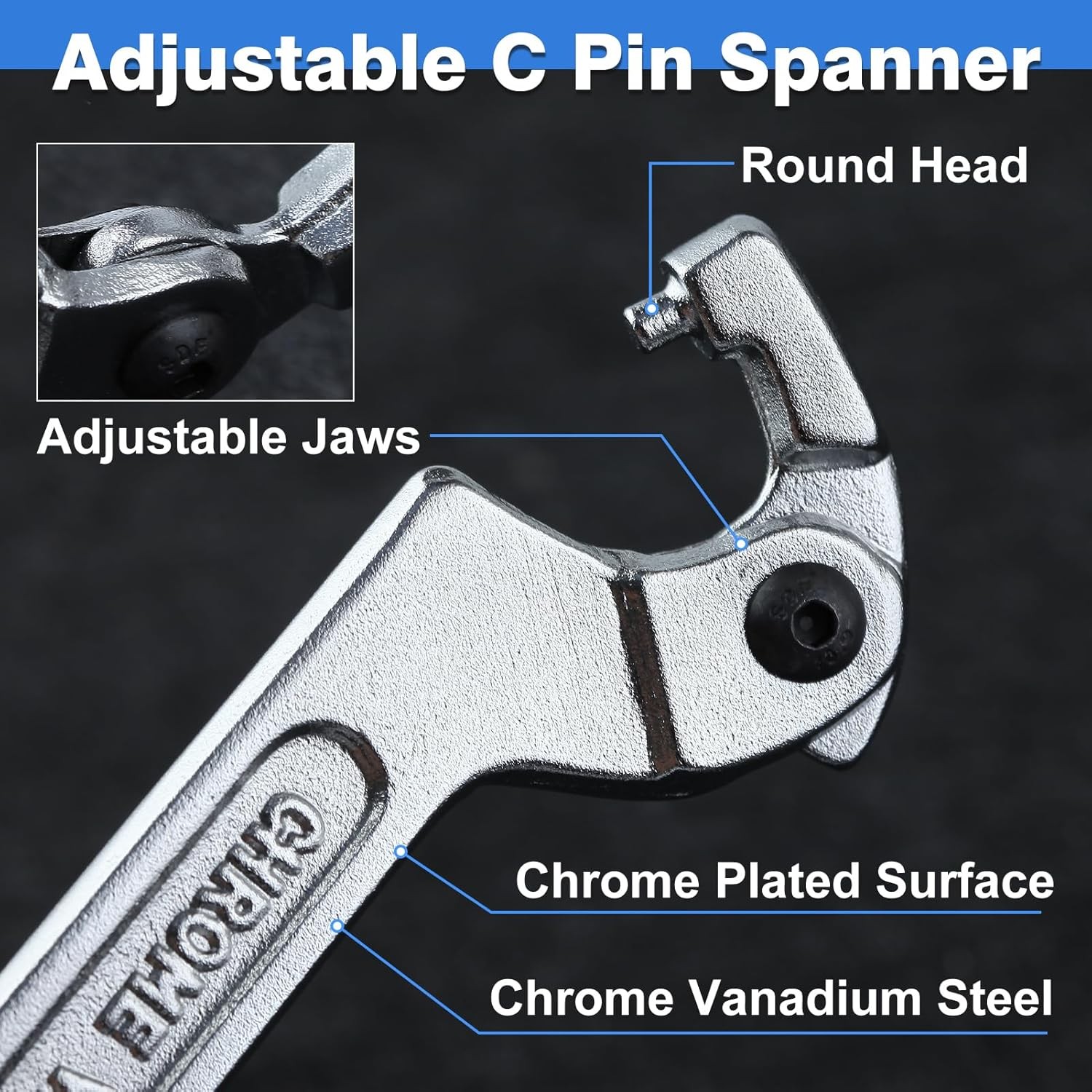 Adjustable C Spanner Hook Wrench Tool Adjustable Pin Spanner Wrench Tool for ...