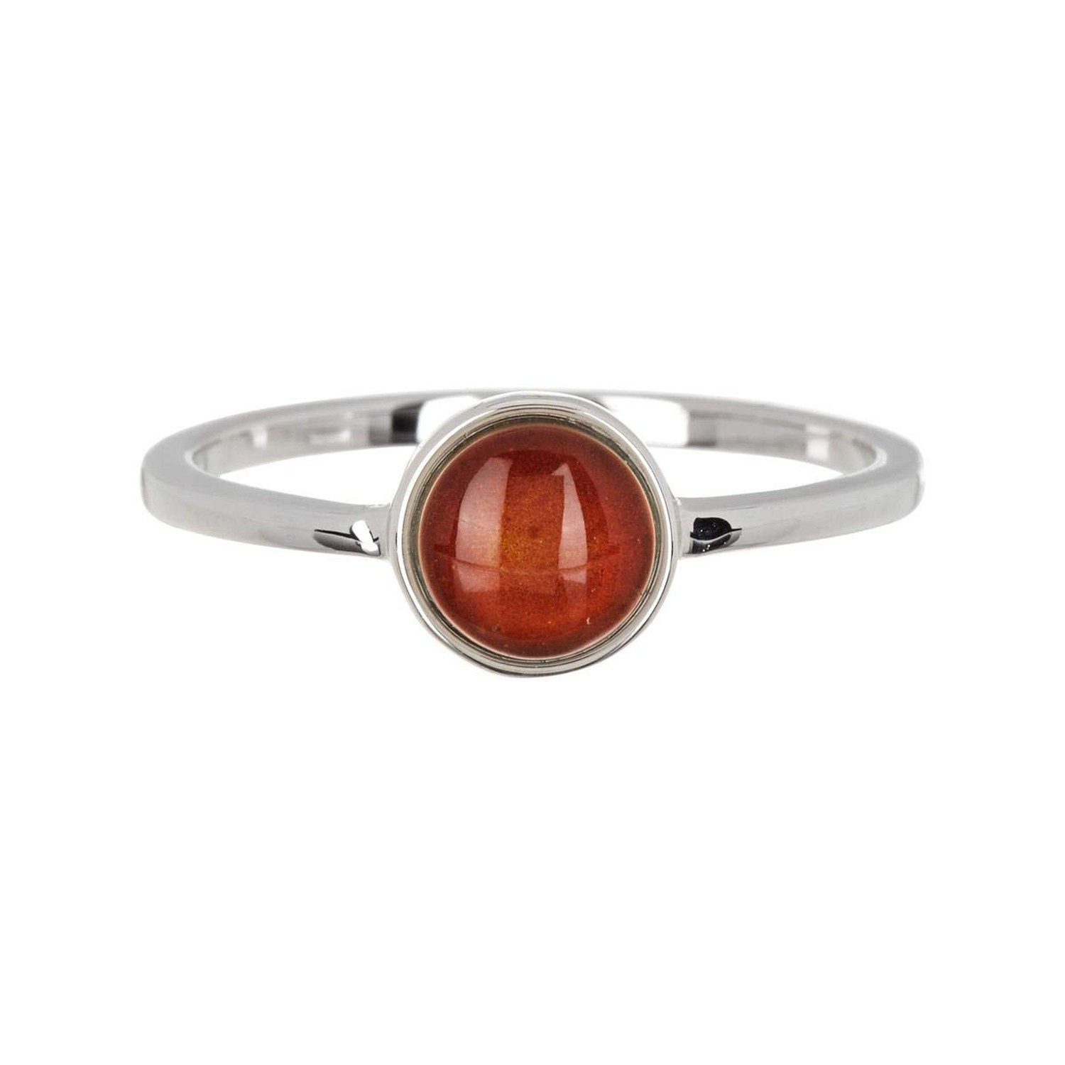 Pura Vida Round Mood Ring - Brass Base with Rhodium Plating, Jewelry Accessor...