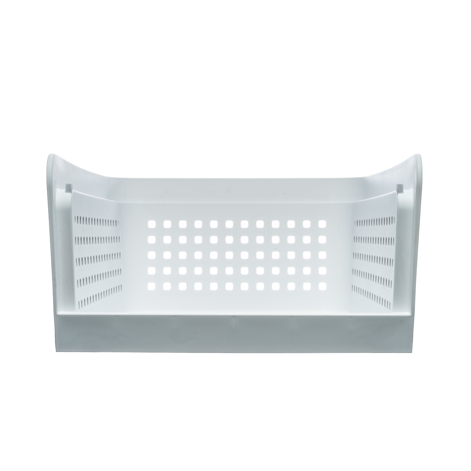 Open-Front White Plastic Stackable Closet Storage Organizer Bin W/ Breathable