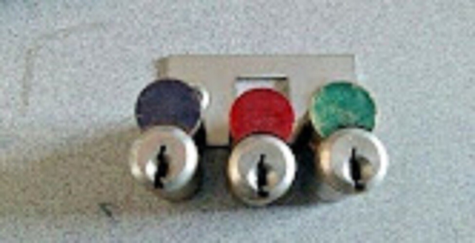 3 CORBIN RUSSWIN 8000CT6 TEMP CORES RED,BLUE,GREEN W CONT & OP KEYS LOCKSPORT