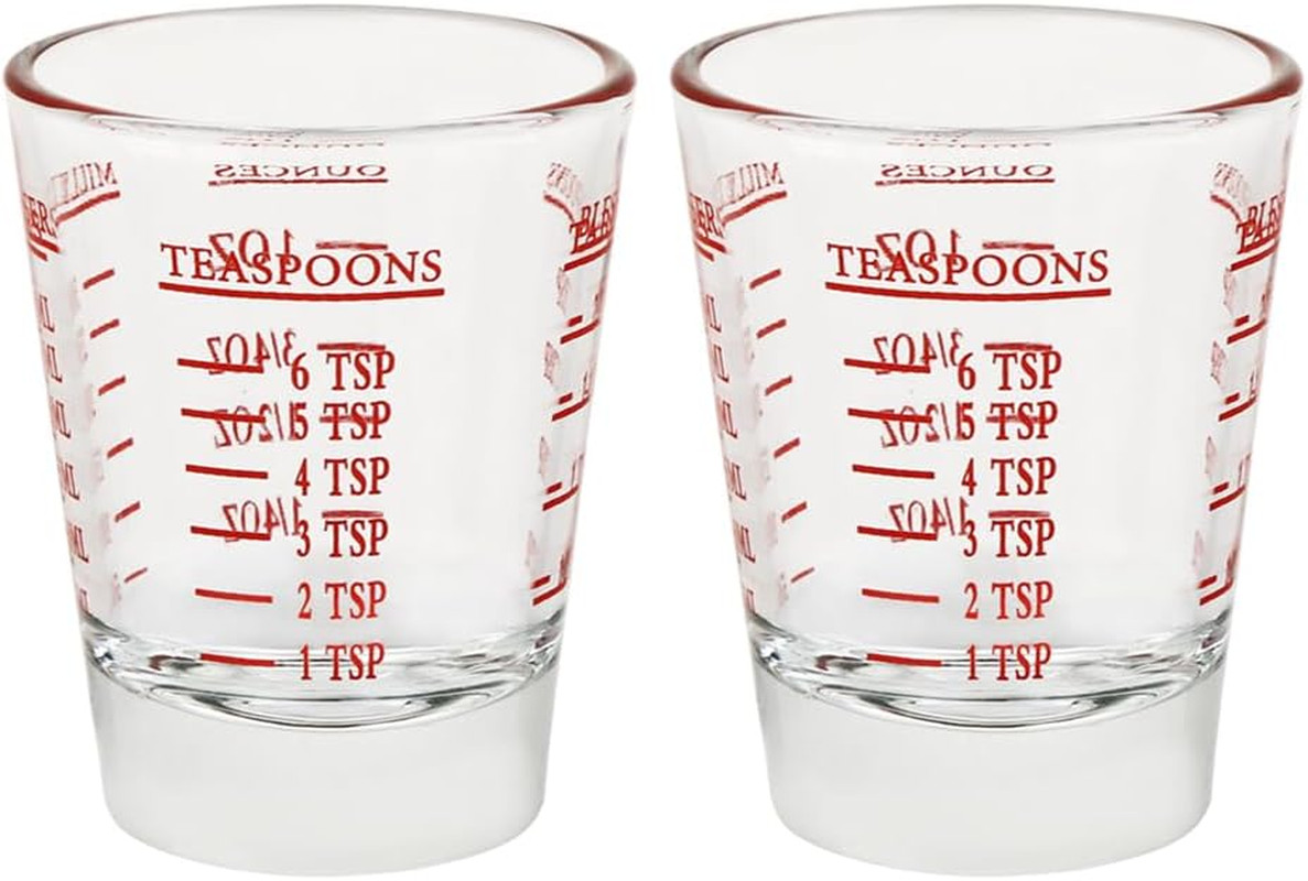 Set of 2 Shot Glasses - Heavy Glass, Perfect for Measuring Espresso, Wine, and M