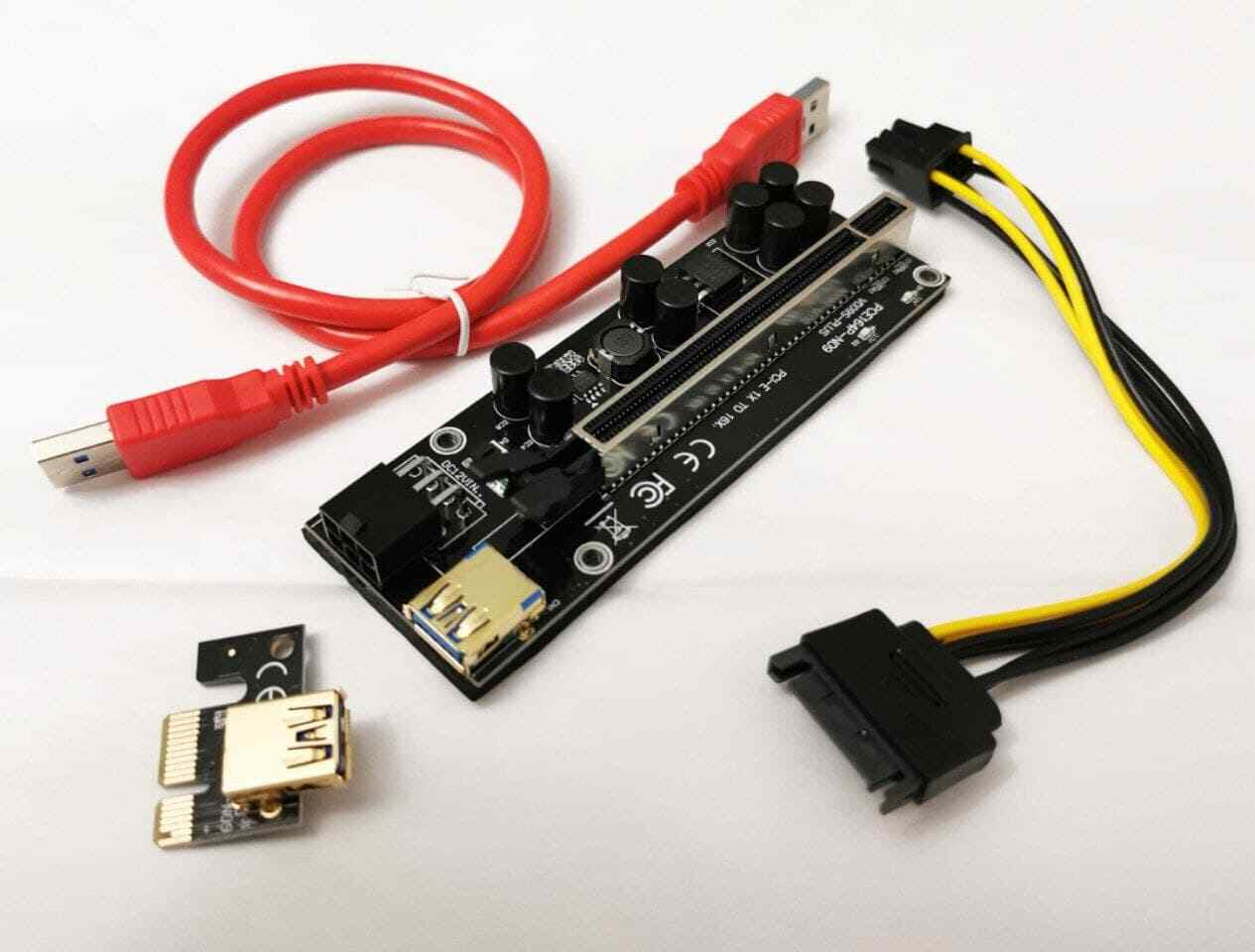 GPU Riser V009S-PLUS PCE164p-N09 PCI-E 1X TO 16X ADAPTER ✅✈️�