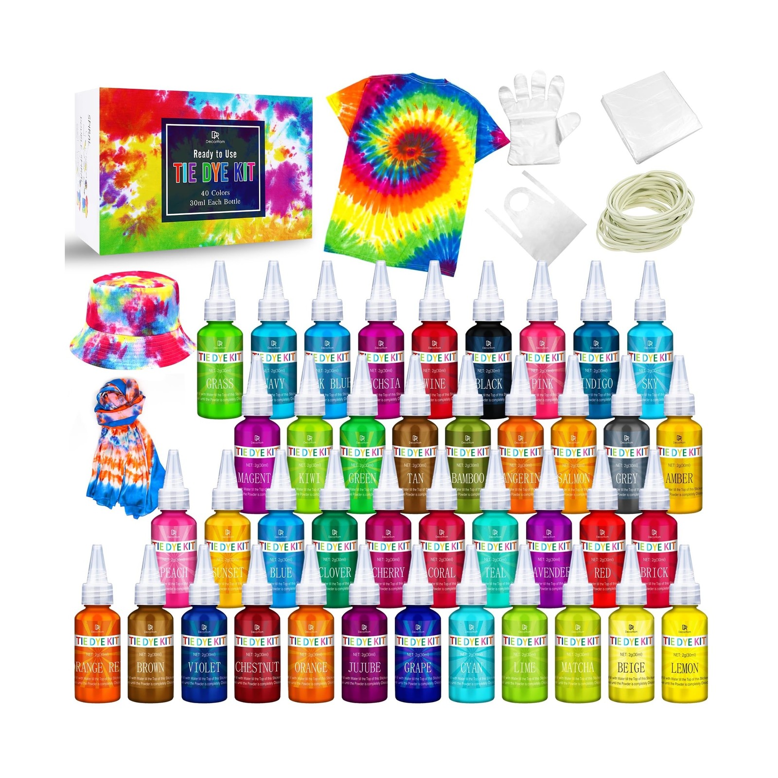 Tie Dye Kit - 40 Colors Fabric Tie Dye Kits for DIY Textile Pai... FAST USA SHIP