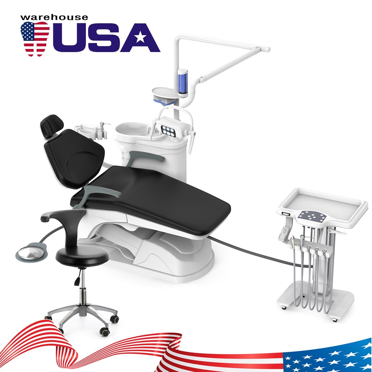 Dental Unit Chair DC Motor PU Leather Computer Controlled Dentist Stool  FDA