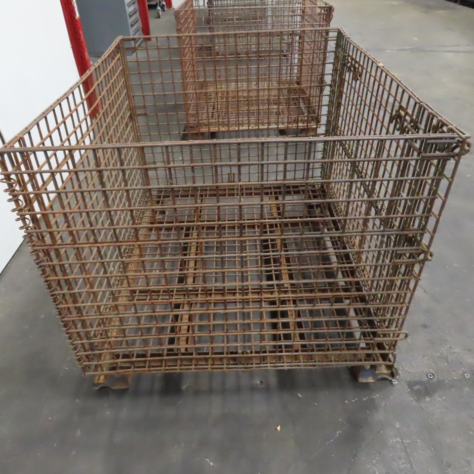 48" x 40" x 30" Deep Steel Collapsible Stackable Wire Bulk Bin Container