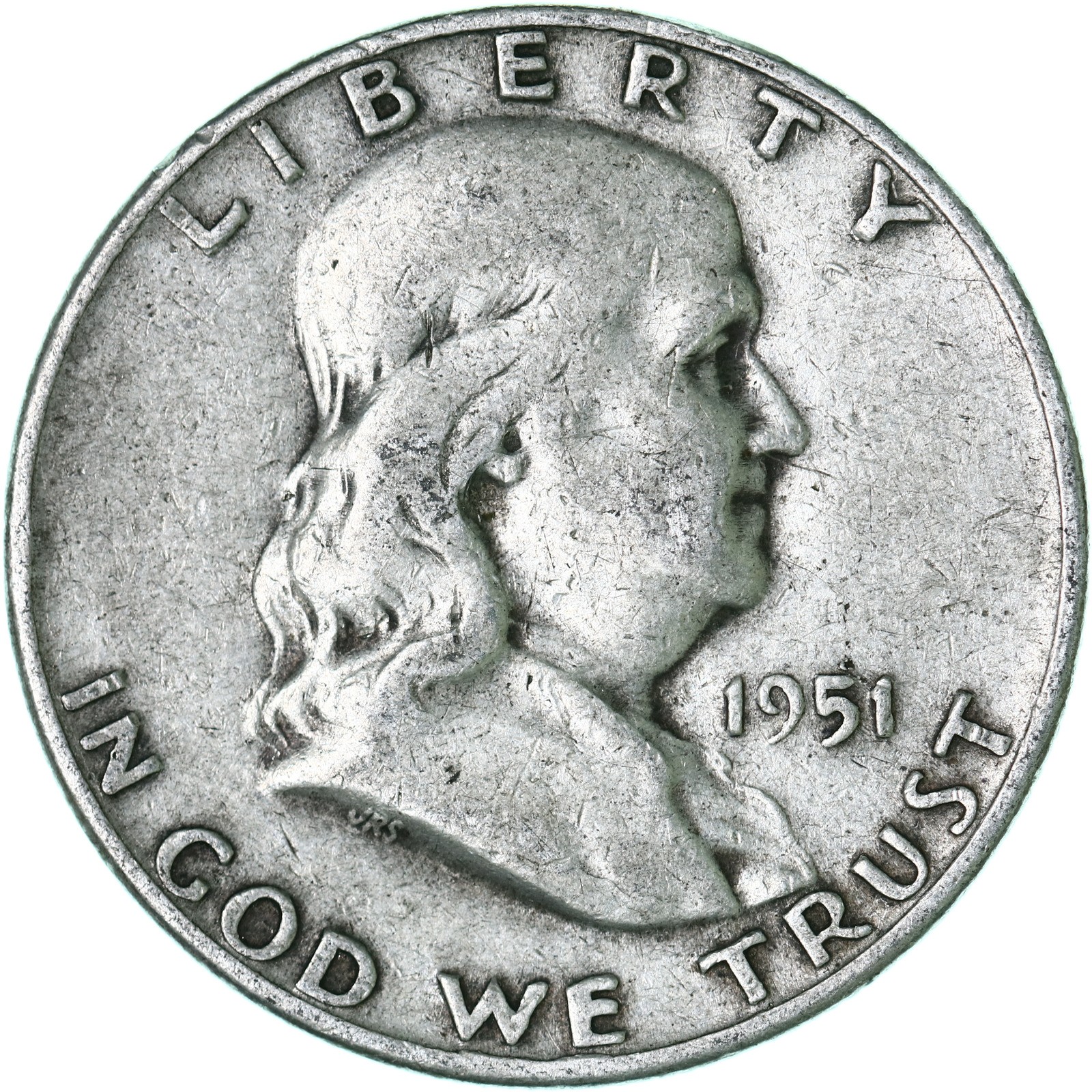 1951 D Franklin Half Dollar Fine 90% Silver