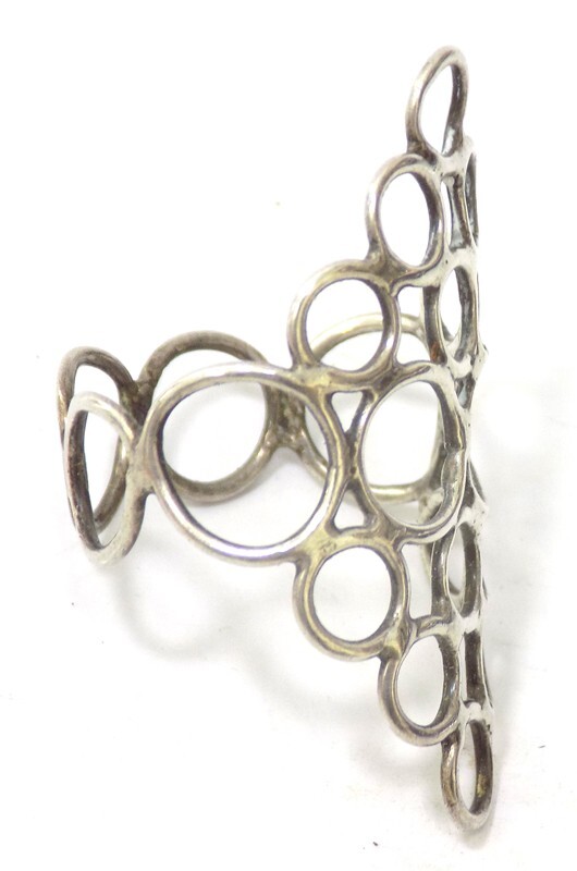 Handmade Ring Circles of Silver Sz 6