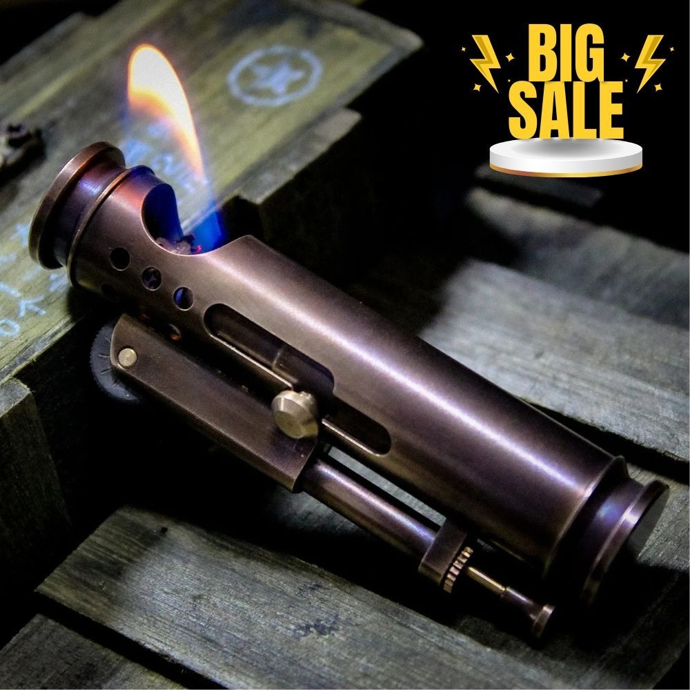 Trench Brass AK Kerosene Lighter with Side Ignition Retro Mechanical Men's Gifts