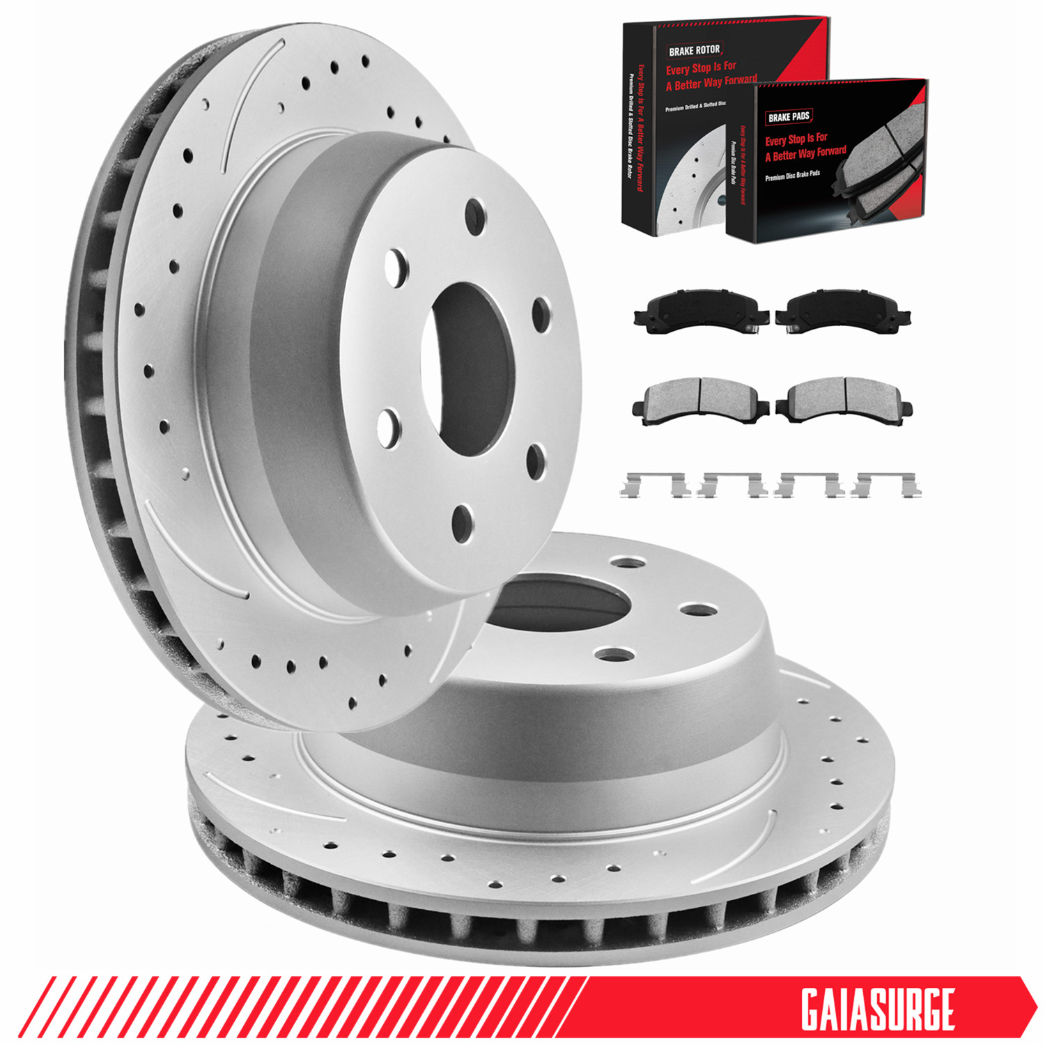 RWD REAR Rotors Ceramic Brake Pads for GMC Savana 1500/Chevrolet Avalanche 1500