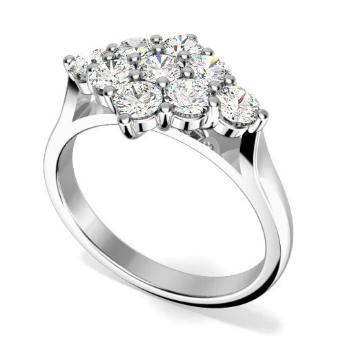 Lab-Created 2.10 Ct Round Cut VVS1 Diamond Engagement Ring 14K White Gold Finish