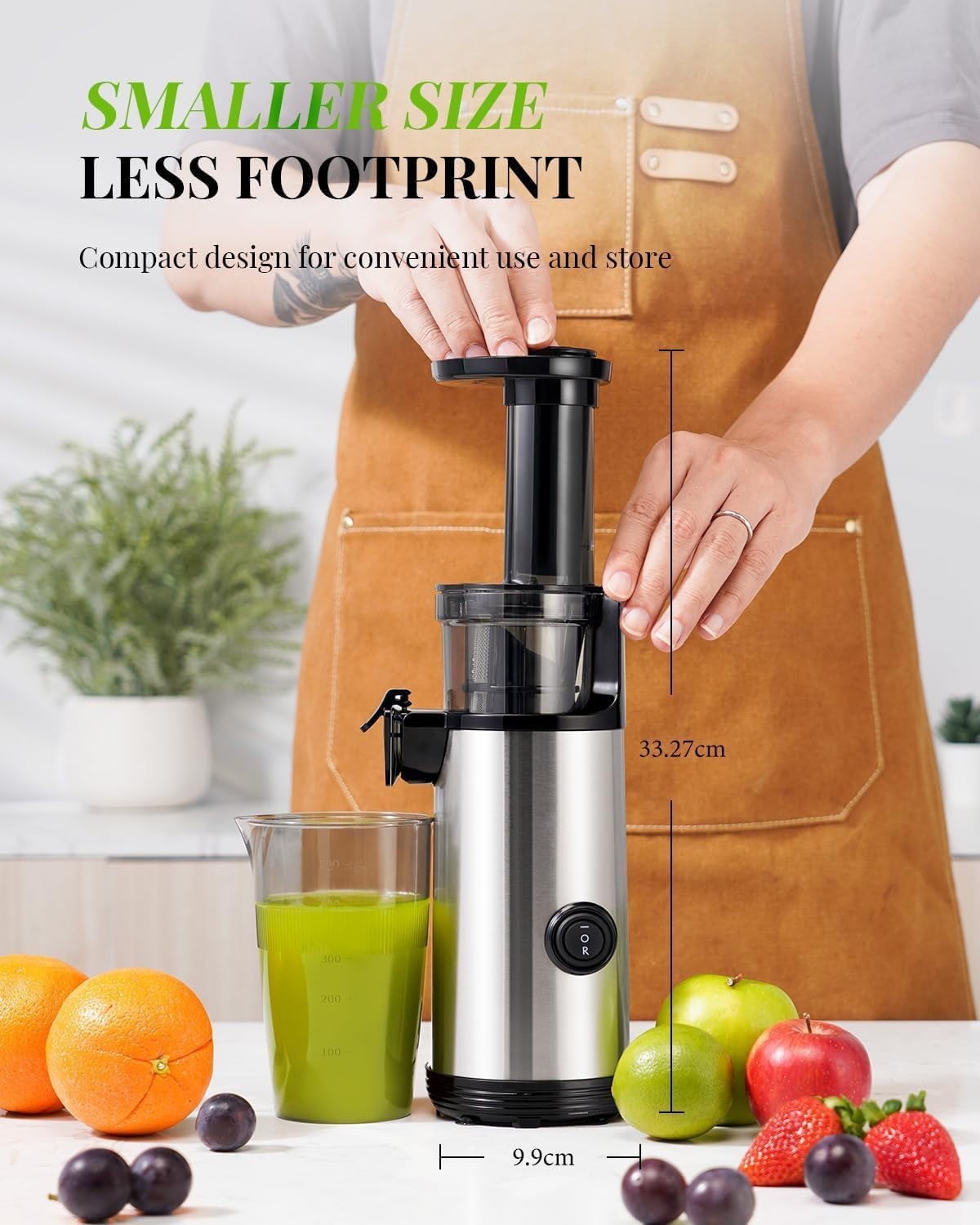 SHARDOR Compact Powerful Juicer Easy-to-Clean Fruit and Vegetable Juicer,