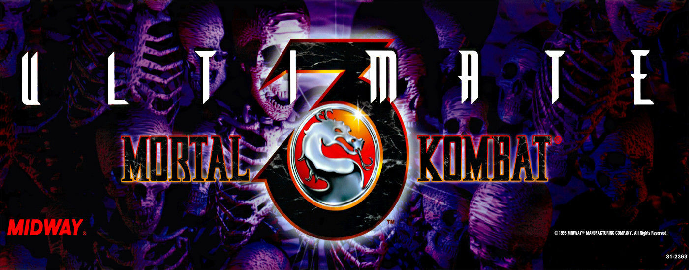 Mortal Kombat 3 Arcade Marquee For Reproduction Header/Backlit Sign