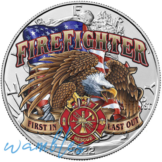 Firefighter - Fireman - American Silver Eagle 1oz .999 Silver Dollar Coin