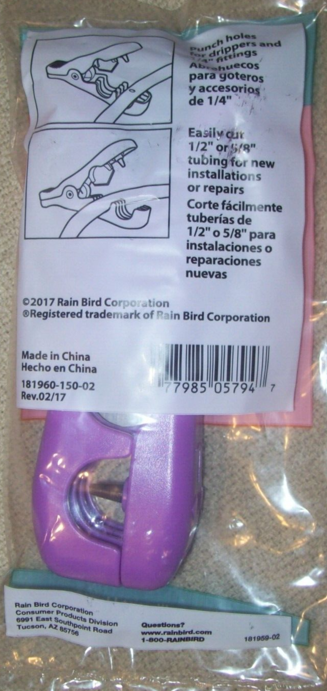 Rain Bird HPTCX 2-in-1 Hole Punch and Tubing Cutter, Purple (B286)