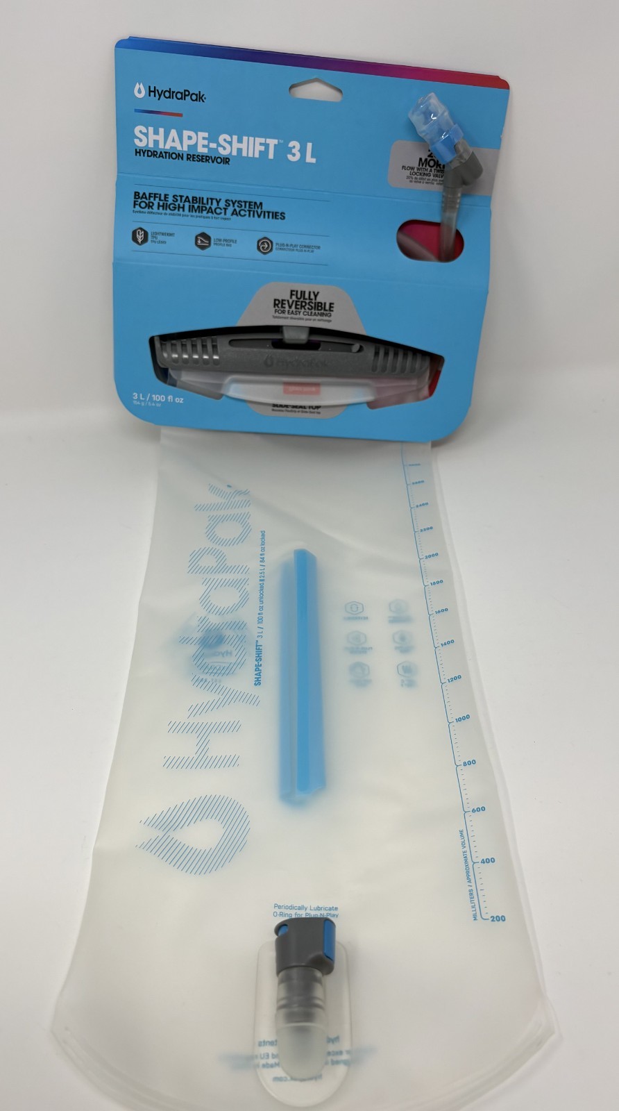 HydraPak Shape-Shift Low-Profile Water Bladder Bag Reservoir 3L 100 oz - NEW