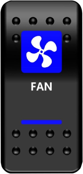 Moose Fan Light Rocker Switch Blue