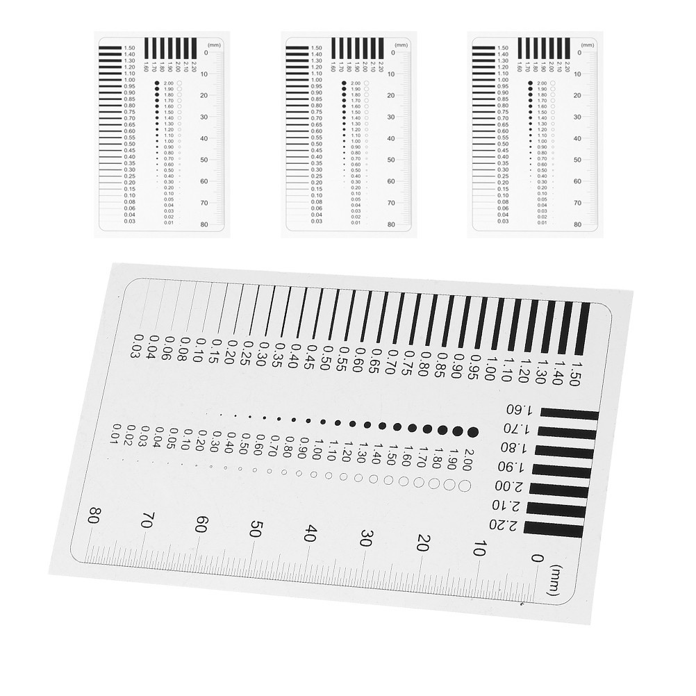 4pcs High Accuracy Transparent Measuring Ruler Diameter Line Width Gauge Crack