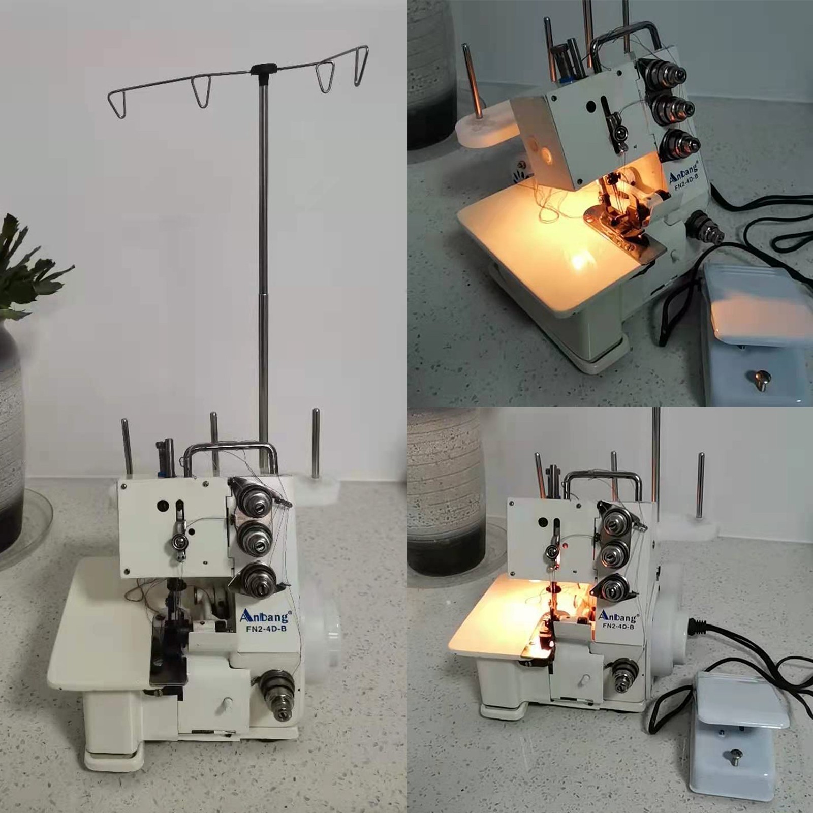 Professional 4 Thread Serger Overlock Sewing Machine 4-Line with Foot Controller