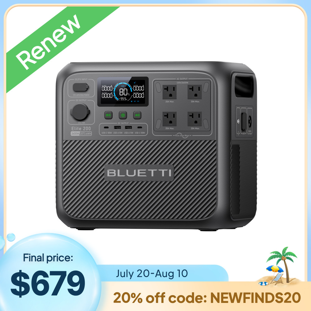 BLUETTI Elite 200 V2 2073Wh Portable Power Station Certified Refurbished