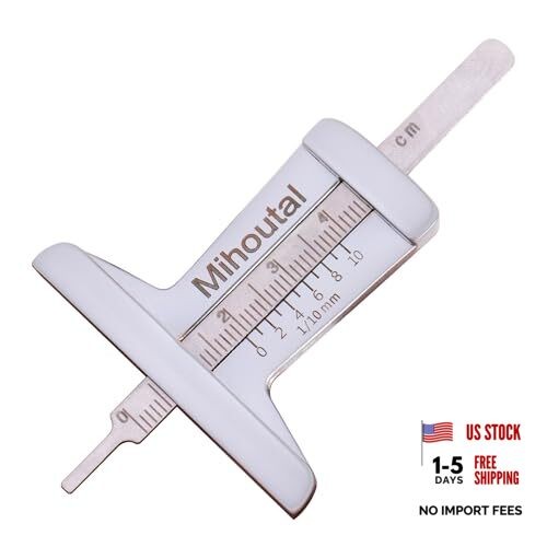 Tire Tread Depth Gauge, High Accuracy 0-50mm Stainless Steel Automotive