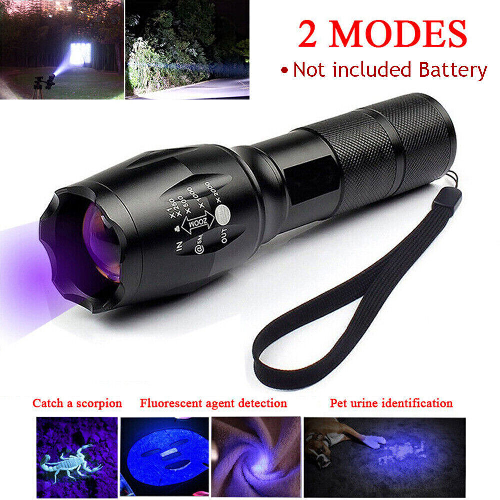 Super Bright 120000lm UV Torch Ultra Violet Flashlight Blacklight Light Lamp LED