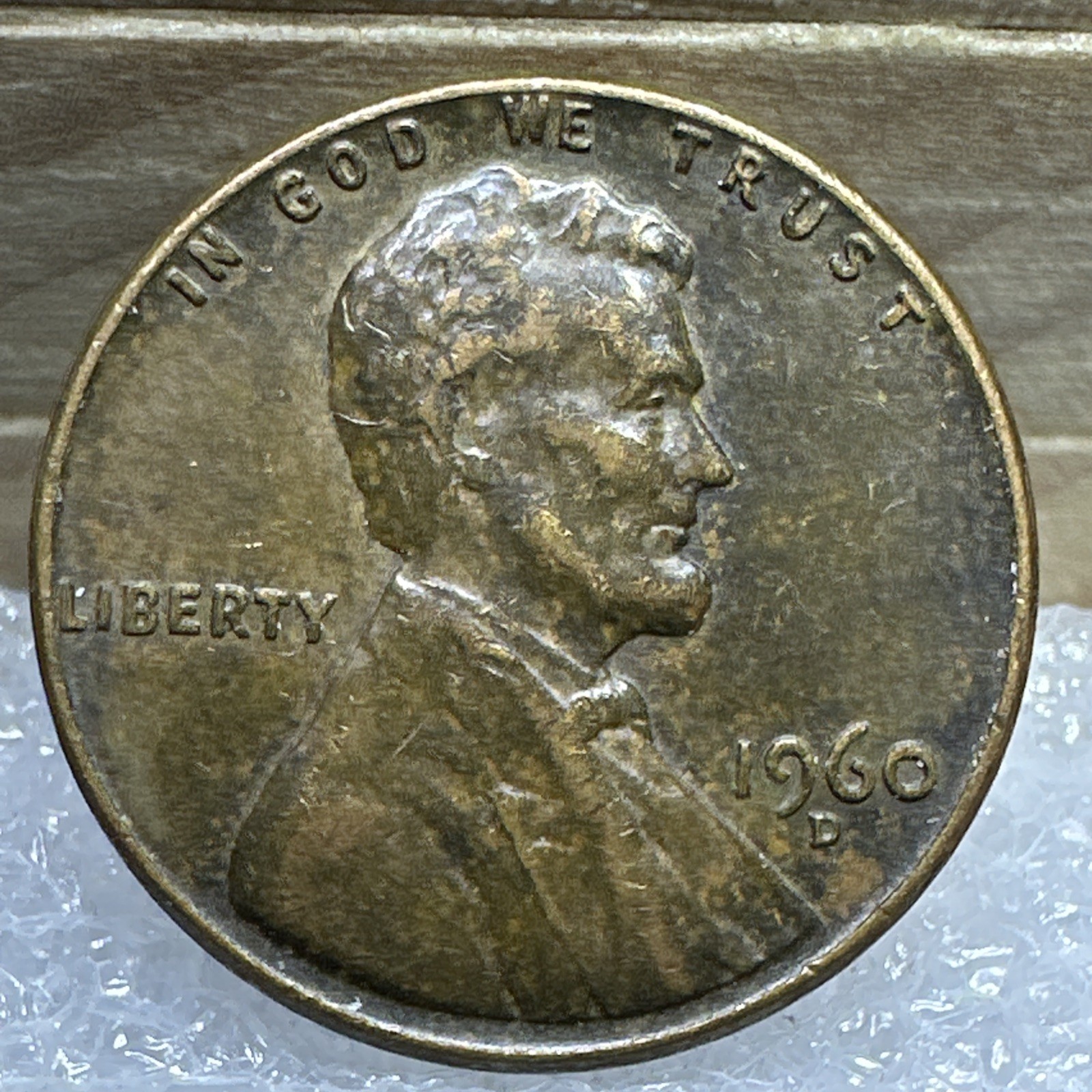 1960 D Mint Error Lamination Lincoln Memorial Cent Nice Red Brown, DDR