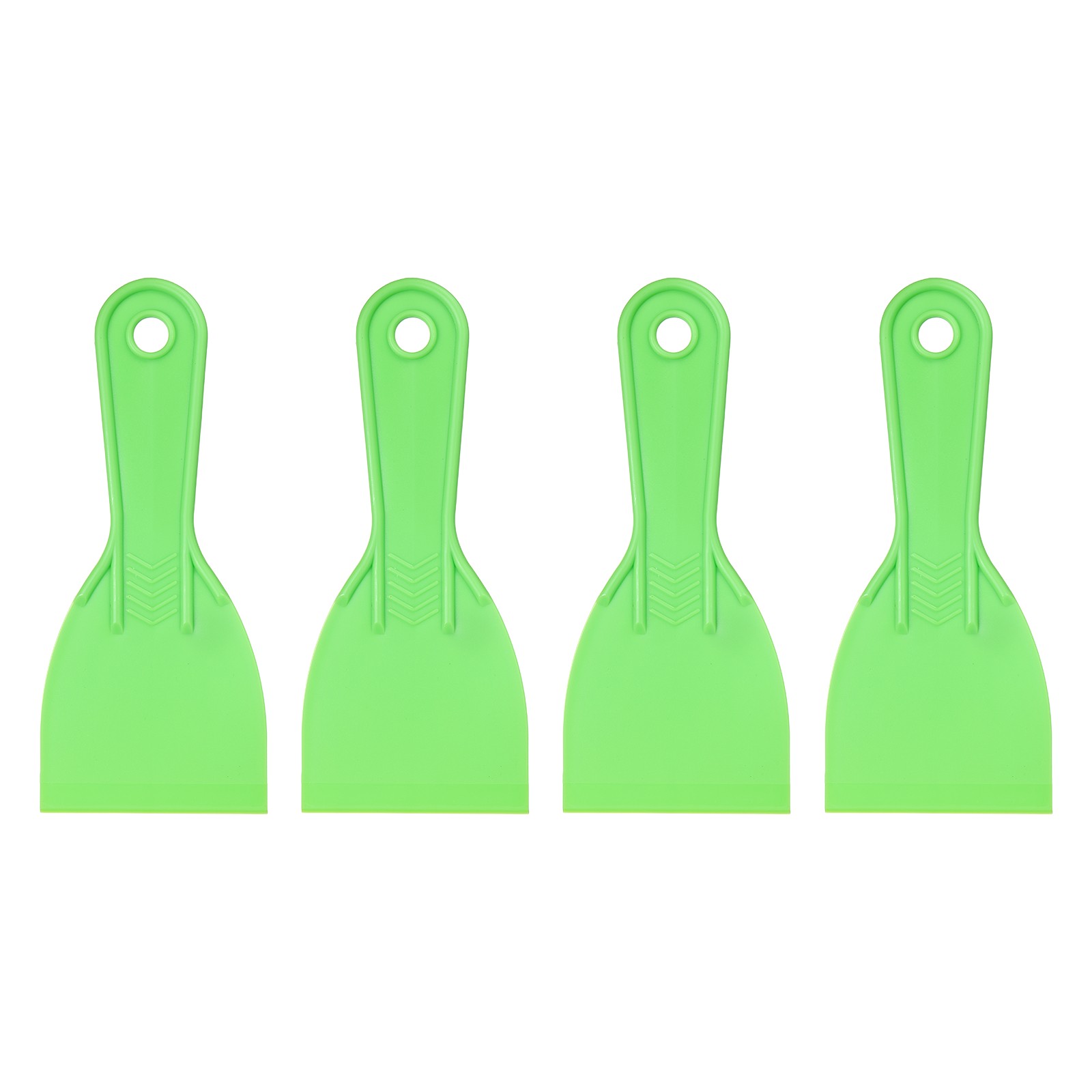 4pcs Putty Scraper 2.95" Plastic Flexible Putty Knives, Green