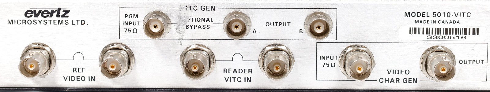 Evertz 5010-VITC Time Code Master w/ Power Cable