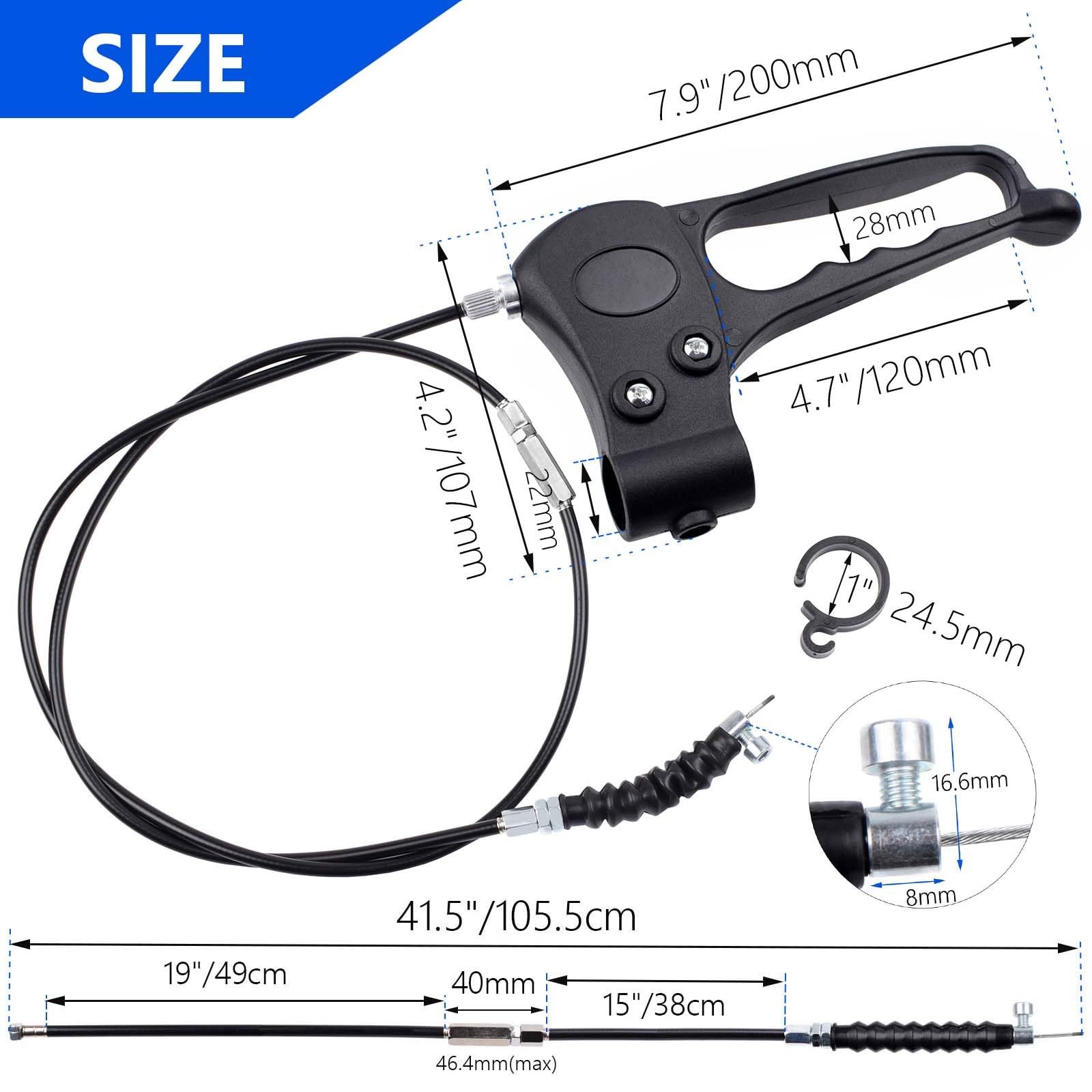 SKLK-SEL Hand Brake with 41'' Cable for 4-Wheel Folding Drive Rollator Black