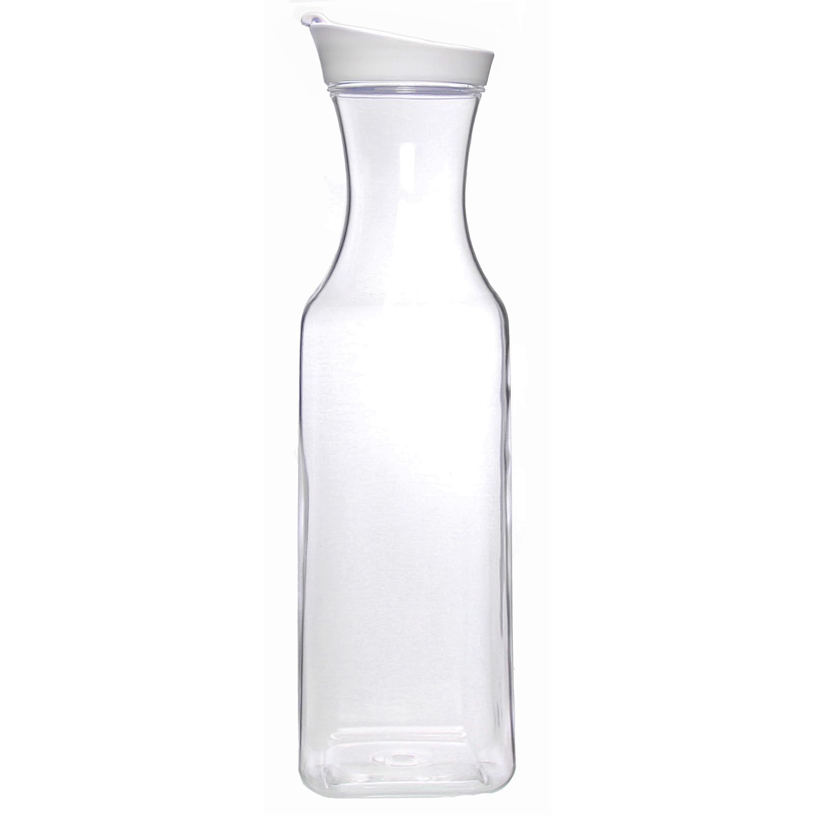 Prodyne Square Acrylic Juice Jars White 5 Inch 56 Oz Functional Dispenser Clear
