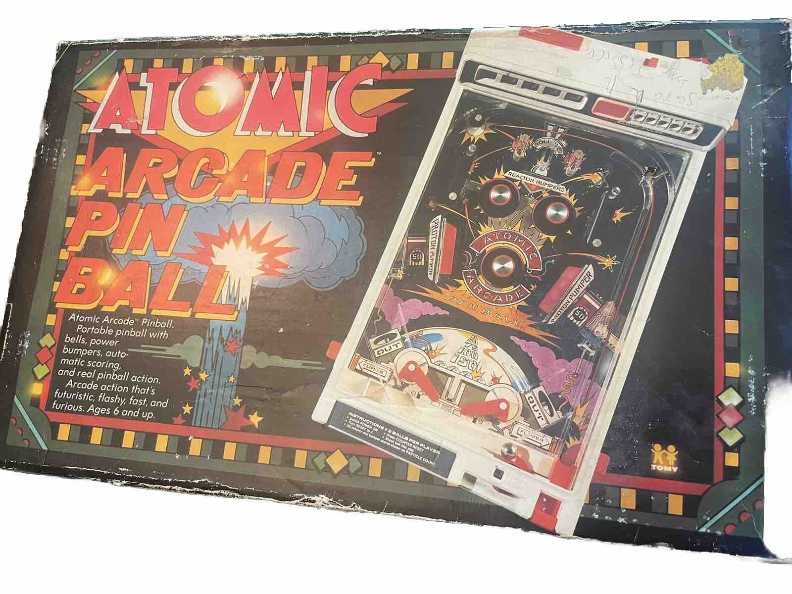Vintage Atomic Arcade Table Top Pinball Machine - Works Batteries Included
