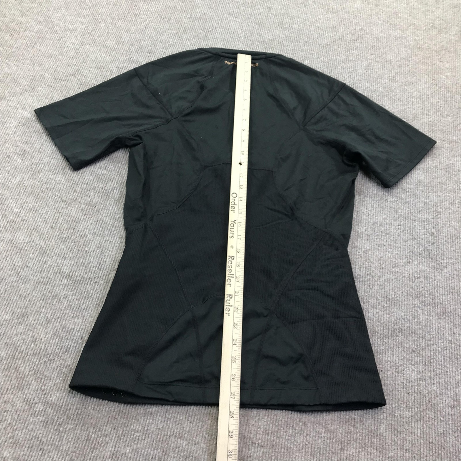 Tommie Copper Mens XL Lower Back Support Compression Zip Shirt Top Black