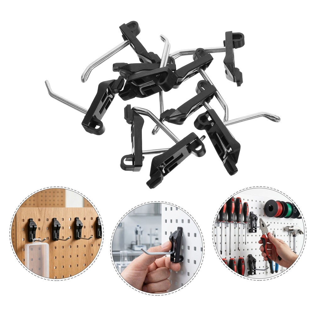 10Pcs Square Hole Pegboard Hook: Workshop Tool Hanger Pegboard Accessories -