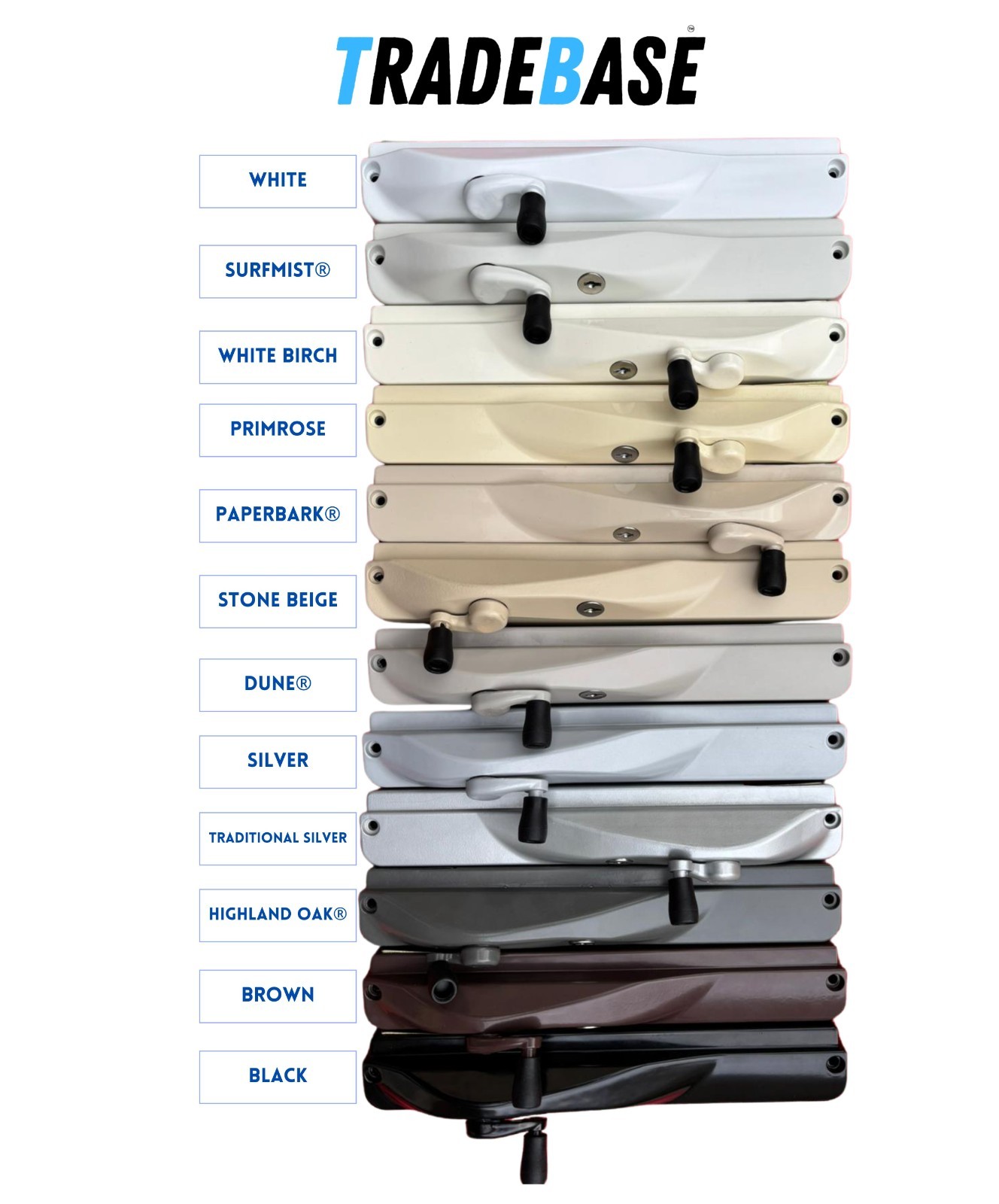 TRADEBASE Window Winder Black Right Hand - Lockable