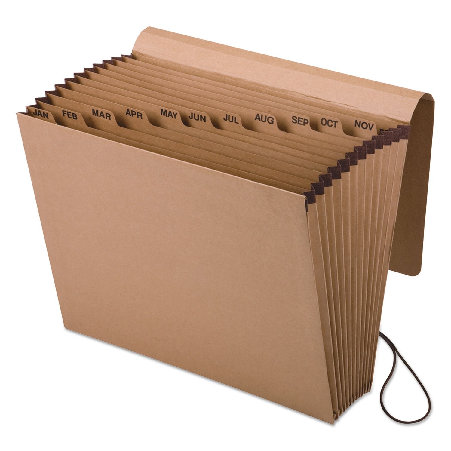 Expanding Kraft File with Flap, Jan.-Dec. Index, 12 x 10, 1 per Box