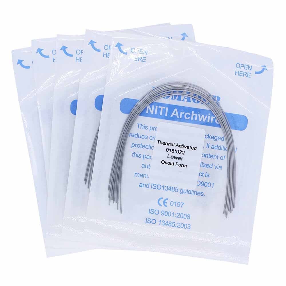 5pcs Orthodontic Niti Arch Wires 18x22mm Lower - Thermal Activated Rectangular