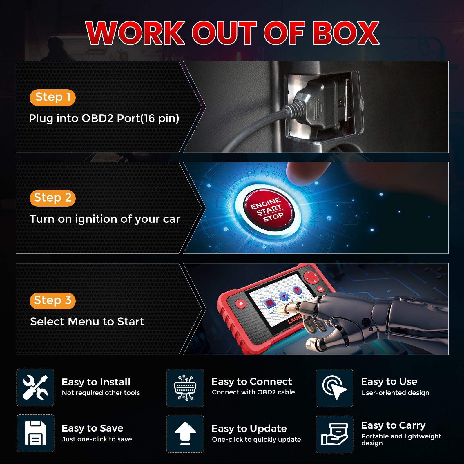 2026 LAUNCH CRP123 OBD2 Scanner ABS SRS Code Reader Engine Car Diagnostic Tool