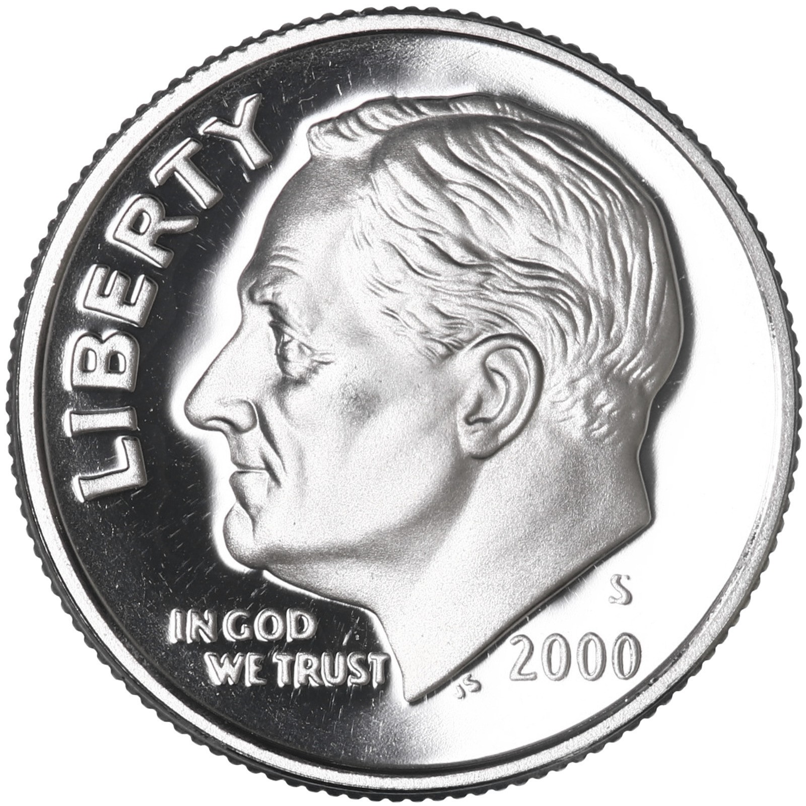 2000 S Roosevelt Dime Gem DCam Proof CN-Clad