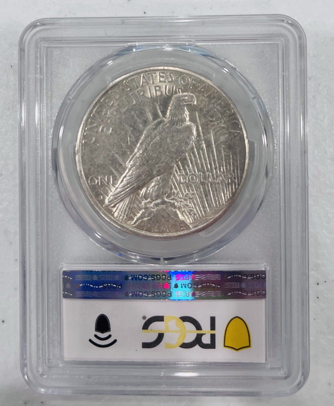 1922 S PEACE SILVER DOLLAR PCGS AU53