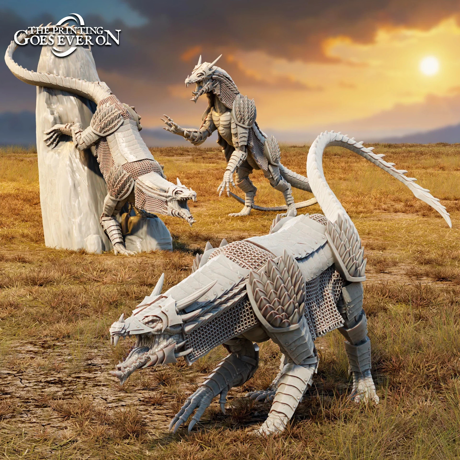 War Drakes (Armored) (Set of 3) - 28-32mm Tales - Resin Tabletop Miniatures