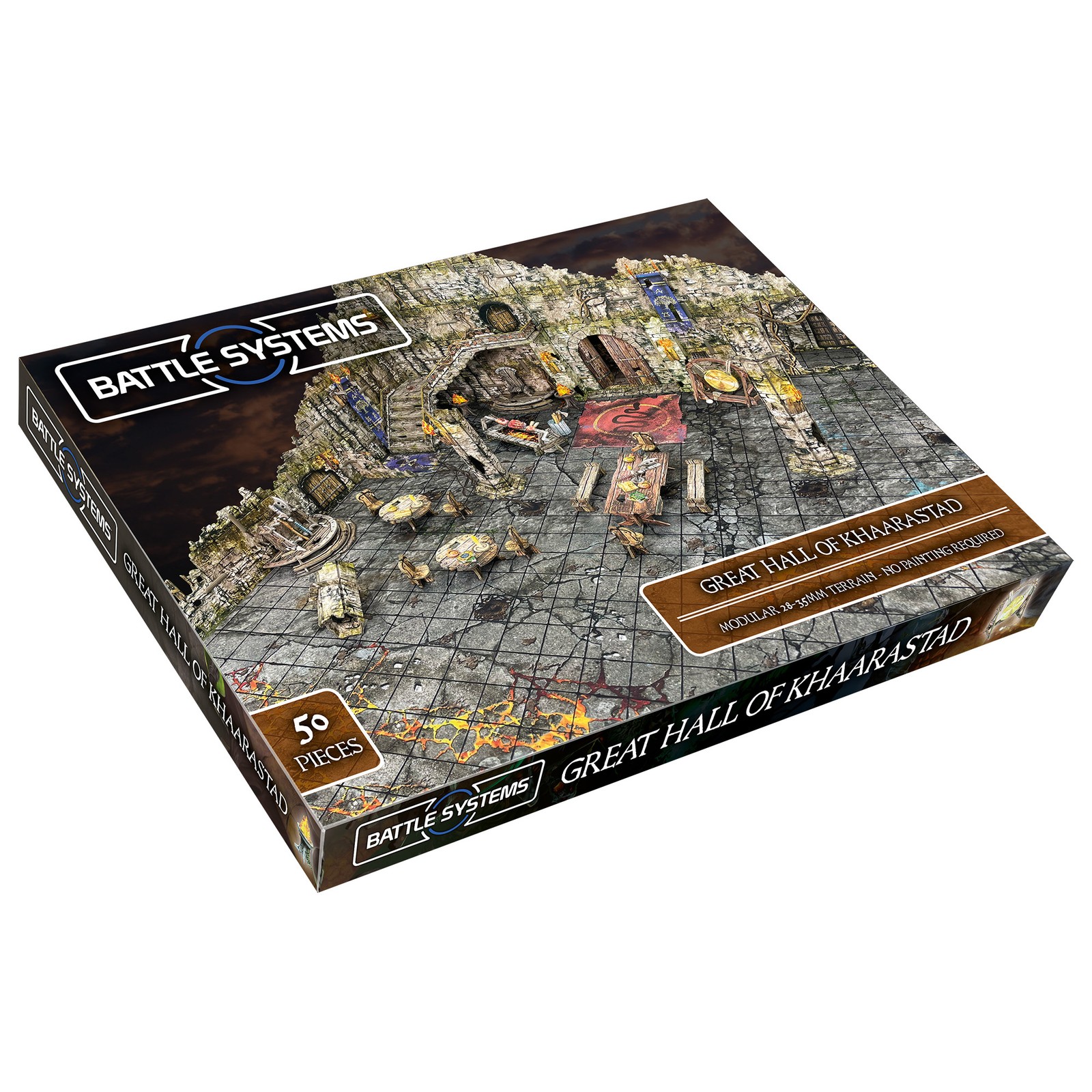 Great Hall of Khaarastad Fantasy Dungeon Terrain - Ding & Dent 28mm for D&D YHP