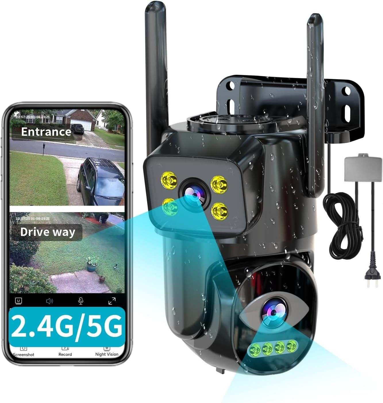 Camara De Seguridad WiFi Con Grabación Continua 24/7 Cámara Sistema Vigilancia