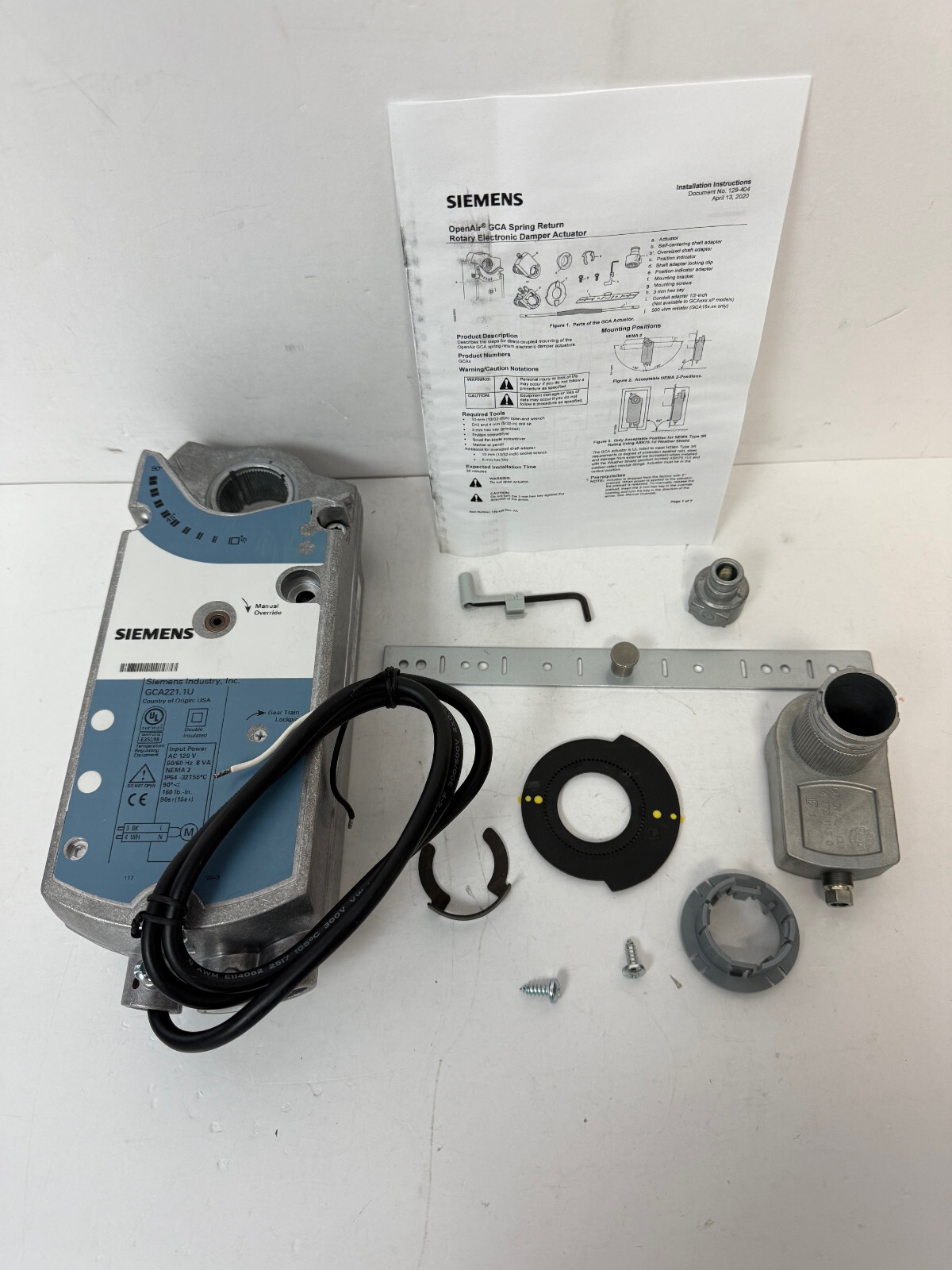 SIEMENS GCA221.1U OPENAIR GCA SERIES ELECTRIC DAMPER ACTUATOR NEW NOT IN BOX