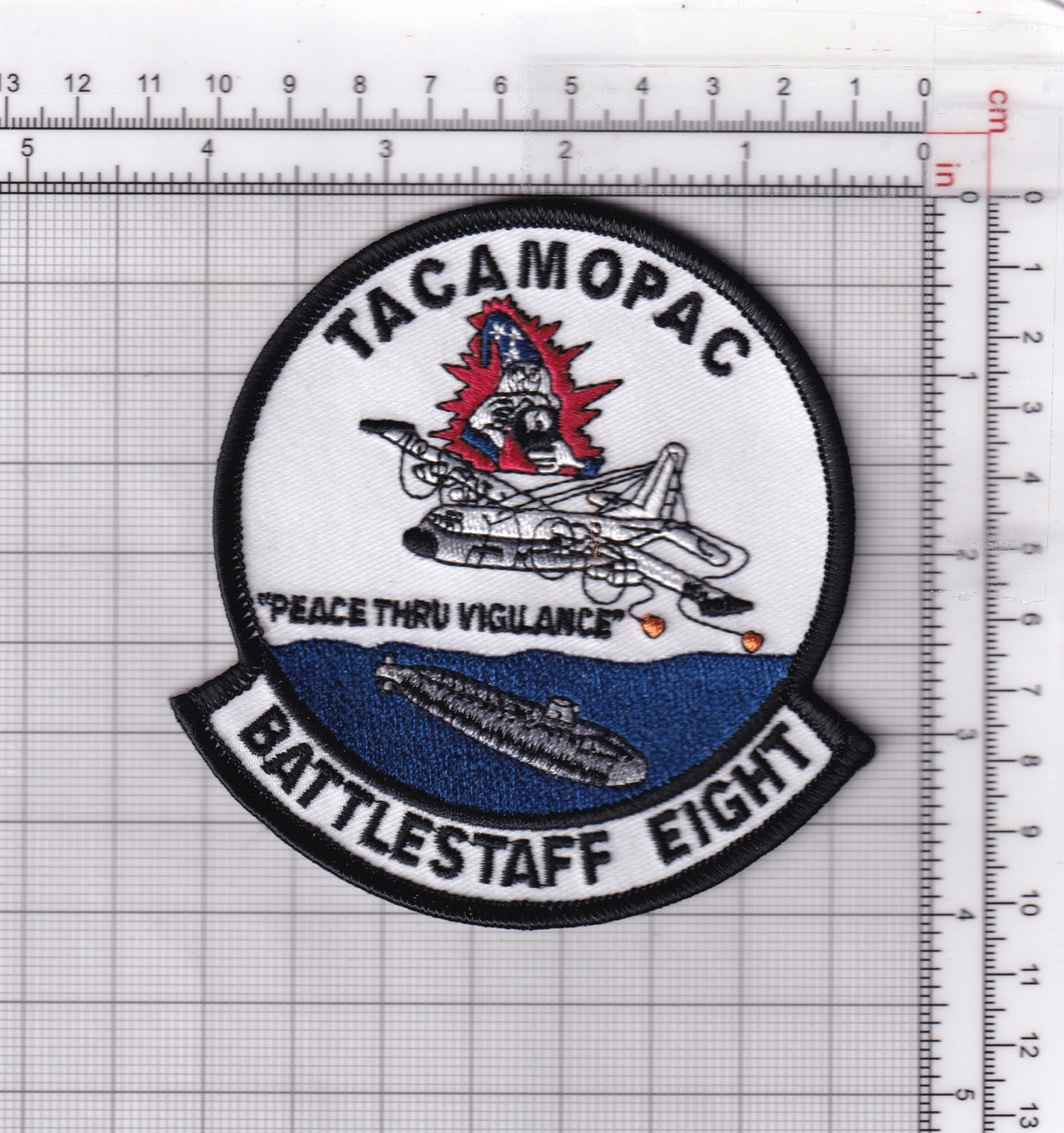 TACAMOPAC Battlestaff Eight Patch - 4 inches, Sew On/Plastic backing