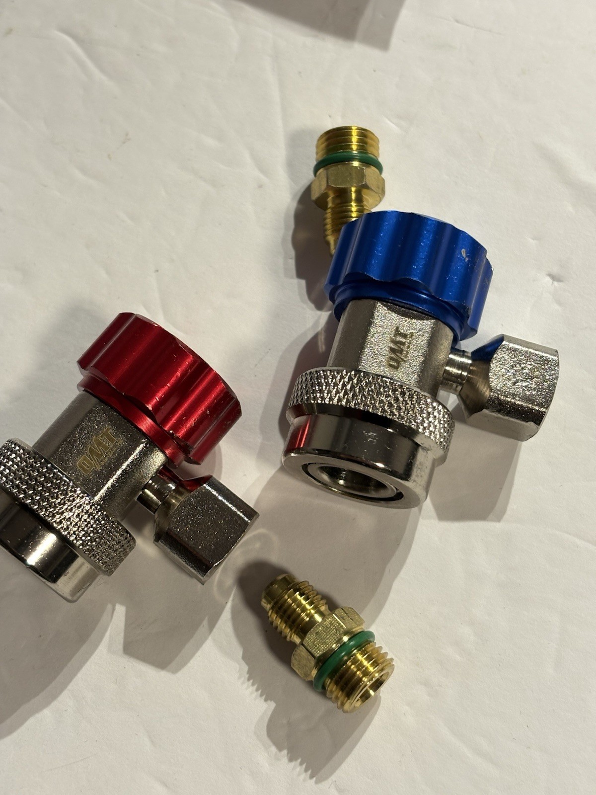 Orion Motor Tech R134a Adapter 1/4” Flare Quick Coupler HVAC AC Set Red Blue