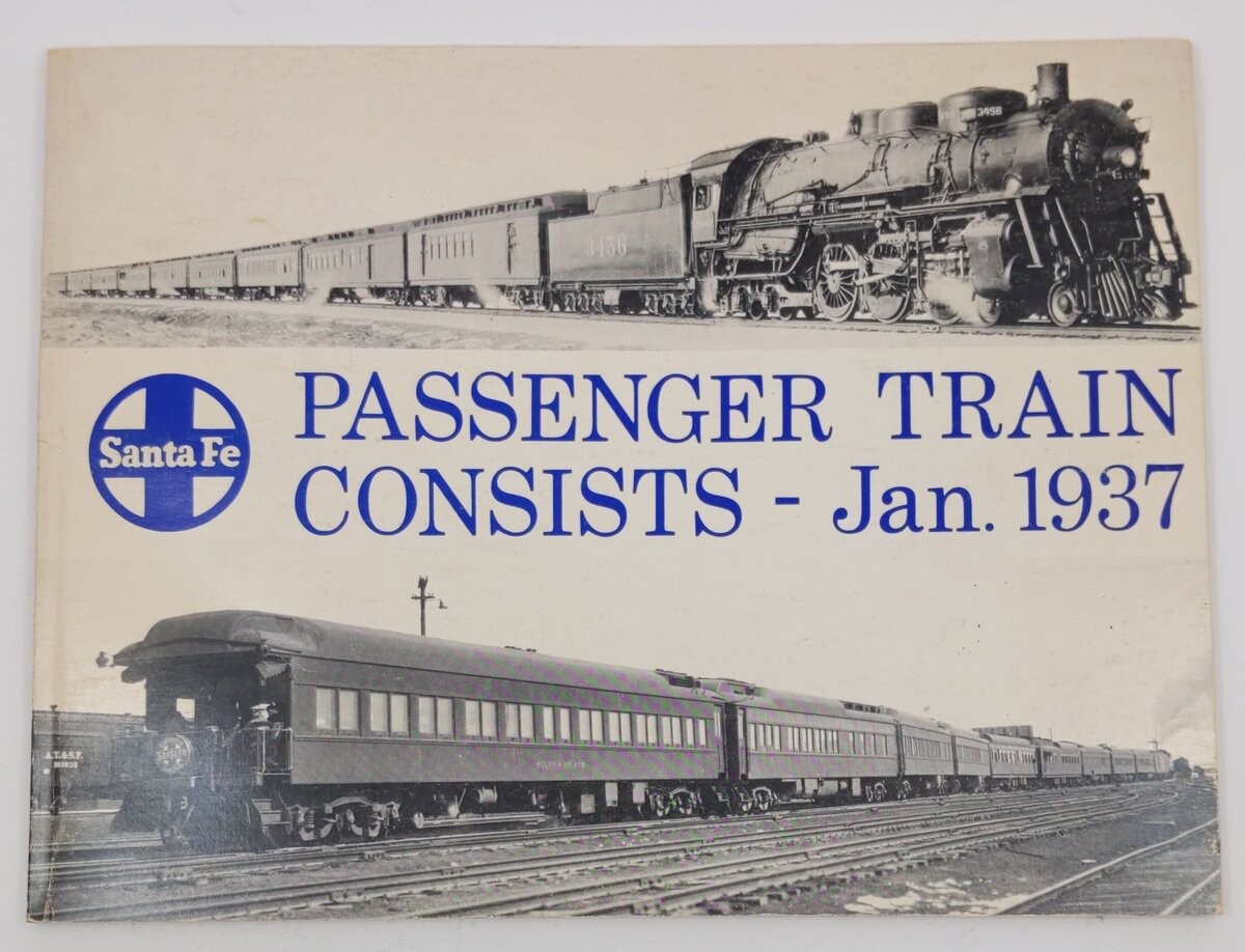 Santa Fe Passenger Train Consists - Jan. 1937 Paperback Book