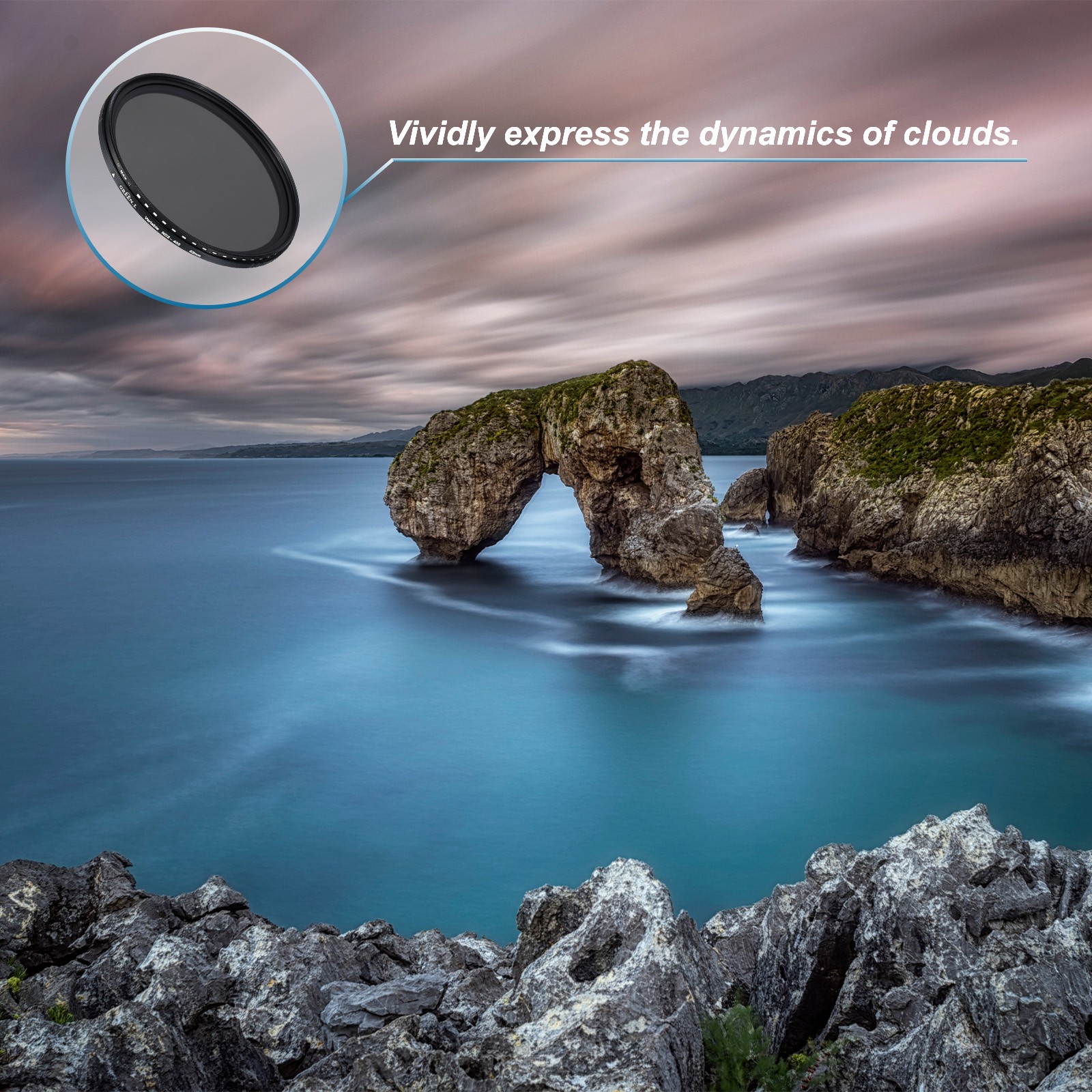 ND2-400 Lens Filter Variable Neutral Density Lens Filter 82mm 2 Pcs